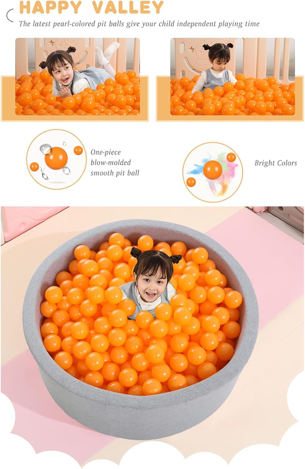 Heopeis 50 pack 2.75 inch pearl white plastic ball pit balls - view 17