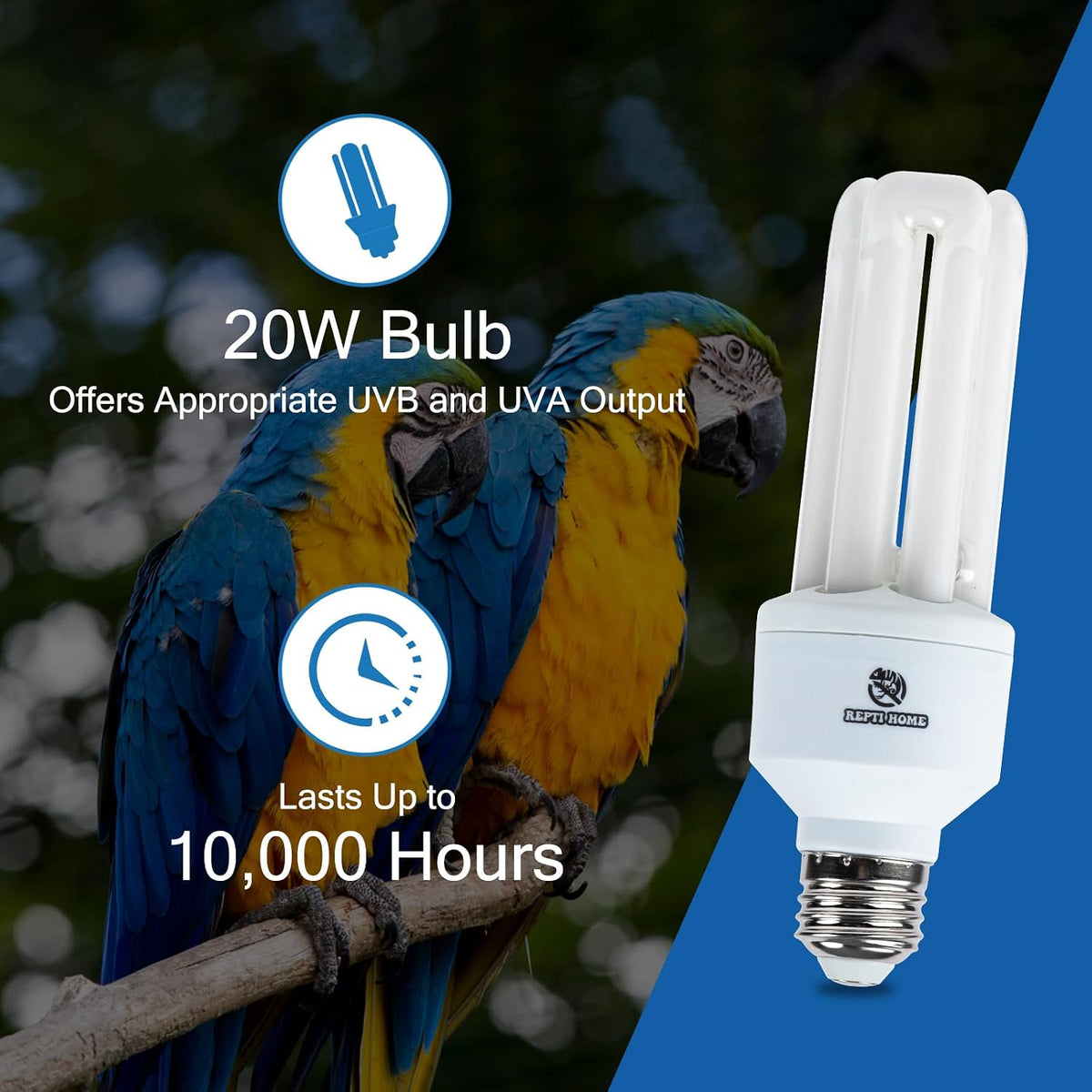 UVA UVB Light Bulb for Birds 2.4 UVB 20W Compact Flourescent Lamp - image 3
