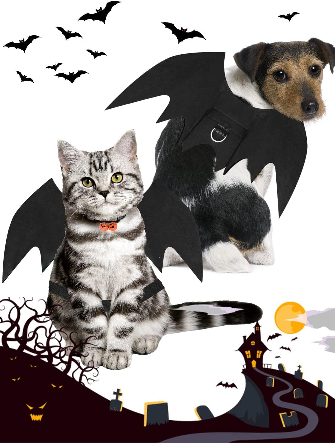 Halloween Dog Bat Wings Costume - Small - image 2