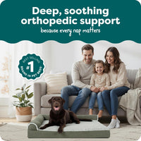Furhaven Orthopedic Dog Bed for Large Dogs w/ Removable Bolsters - Jumbo / Dark Sage - image 2
