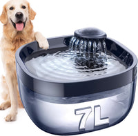 7L/1.8Gal Dog Water Fountain for Large Dog - Blue Pet Fountain+2 Filters