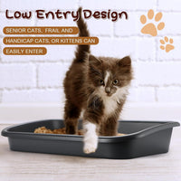 Uiifan 3Pcs Low Entry Cat Litter Box - Dark Gray / 23.2 X 16.5 X 4.3 - image 4