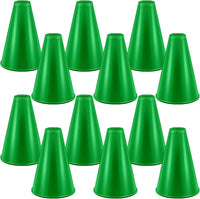 Woanger white plastic cheer megaphones, 12 pack - view 4