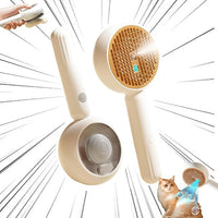 Cat steam brush for indoor cats features blue light technology,combining a dog steam brushes,ideal for the pets steam brushes for dogs and cats,and pet spray hair removal comb user BROWN