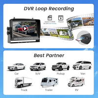 Magnetic Solar Wireless Backup Camera for RV Truck Trailer – 7" 1080P Monitor with Recording, 1-Min Install, No Delay, Wide View, IR Night Vision, 4 Channels, Auto-Sleep Rechargeable Rearview Camera