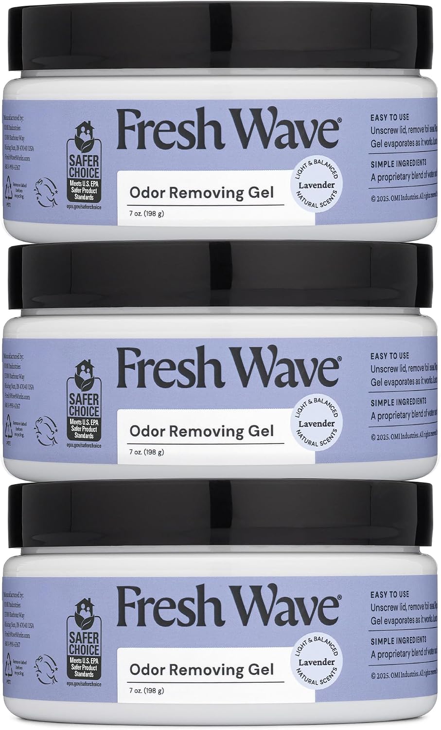 Fresh Wave Lemon Odor Removing Gel - Lavender / 7 Fl Oz (Pack of 3)