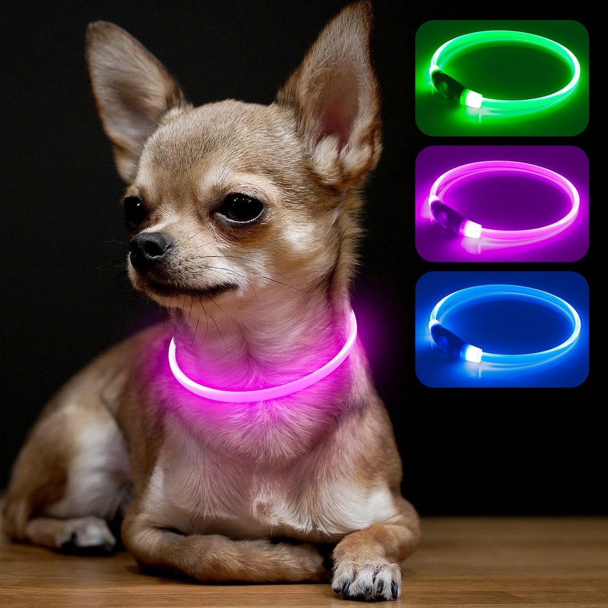 Light Up Dog Collar – Essentials for Dogs - XS-Pink (40cm)