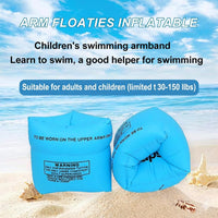 10Leccion 2 Pack Inflatable Arm Floaties for Toddlers - Bule & Orange - image 3