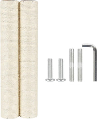 7.4cm 2.91in Diameter Cat Tree Scratching Post Replacement Sisal Pole - 17.72in/45cm / M10*2posts
