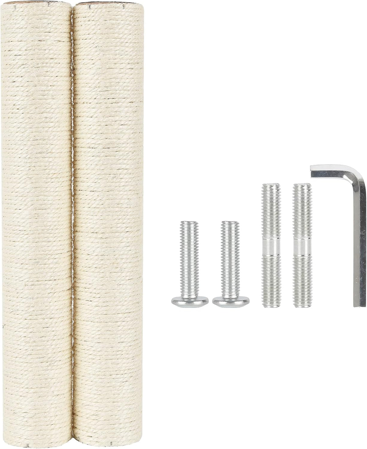 7.4cm 2.91in Diameter Cat Tree Scratching Post Replacement Sisal Pole - 17.72in/45cm / M10*2posts