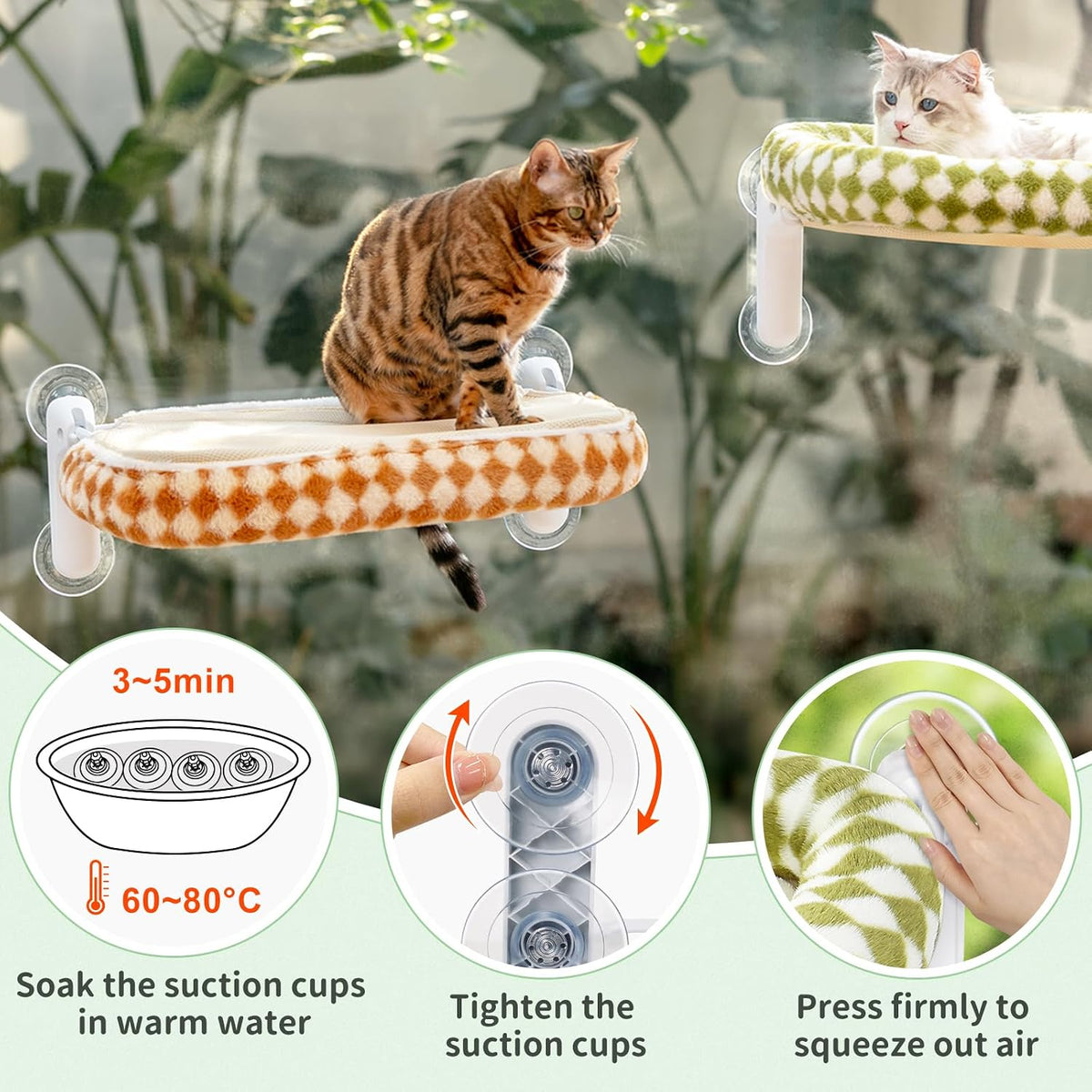 Sunhoo Foldable Cat Window Perch - Brown / 23.62"L x 11.8"W x 9.45"TH - image 4