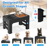 2-in-1 Elevated Dog Bowls, No Spill Water Bowl - Stainless Steel Food Bowl - image 2