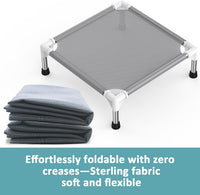 Elevated Dog Bed with Teslin Cooling Fabric, Lightweight Dog Cot - S-Gray - image 4
