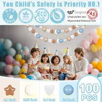 GOGOSO star, heart and moon ball pit balls in a pastel color mix with storage bag - view 25