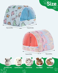 2 Pack Hamster Hideout Bed - Pink+Blue / 6*6in - image 2
