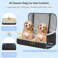 BLVRYVIO Large Dog Car Seat for Medium Sized Dogs Under 55lbs or 2 - Black/Gray / Large - image 3