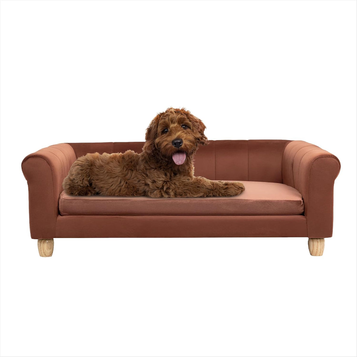 CRITTER SITTERS 42-in. Elegant Navy Faux-Velvet Rectangular Dog Sofa