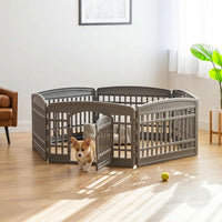 IRIS USA 4-Panel Dog Playpen, Pet Enclosure - 6 Panel - 24" H / Gray - image 4