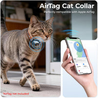 Reflective AirTag Cat Collar - Orange / Breakaway(8.5"-12") - image 3