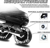 PAPAISON Adjustable Inline Skates for Kids and Adults with Full Light - Black / Large-Youth & Adult (5-8Women/4-7Kids Men) - image 3