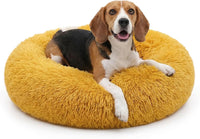 Small Calming Dogs Bed for Small Dogs Anti-Anxiety Machine Washable - Orange / 30 inches