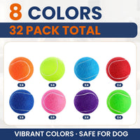 Colorful Tennis Balls for Dogs, Non Squeaky - Small-2in / 32P - image 2