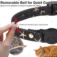 Cat Collar Breakaway, Soft Kitten Collar with Bell, Daisy - Denim (Pack of 3) - image 3
