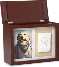 Pearhead Pet Ceramic Forever in Our Hearts Urn, Pet Memorial - Espresso Clay Pawprint Urn - image 4