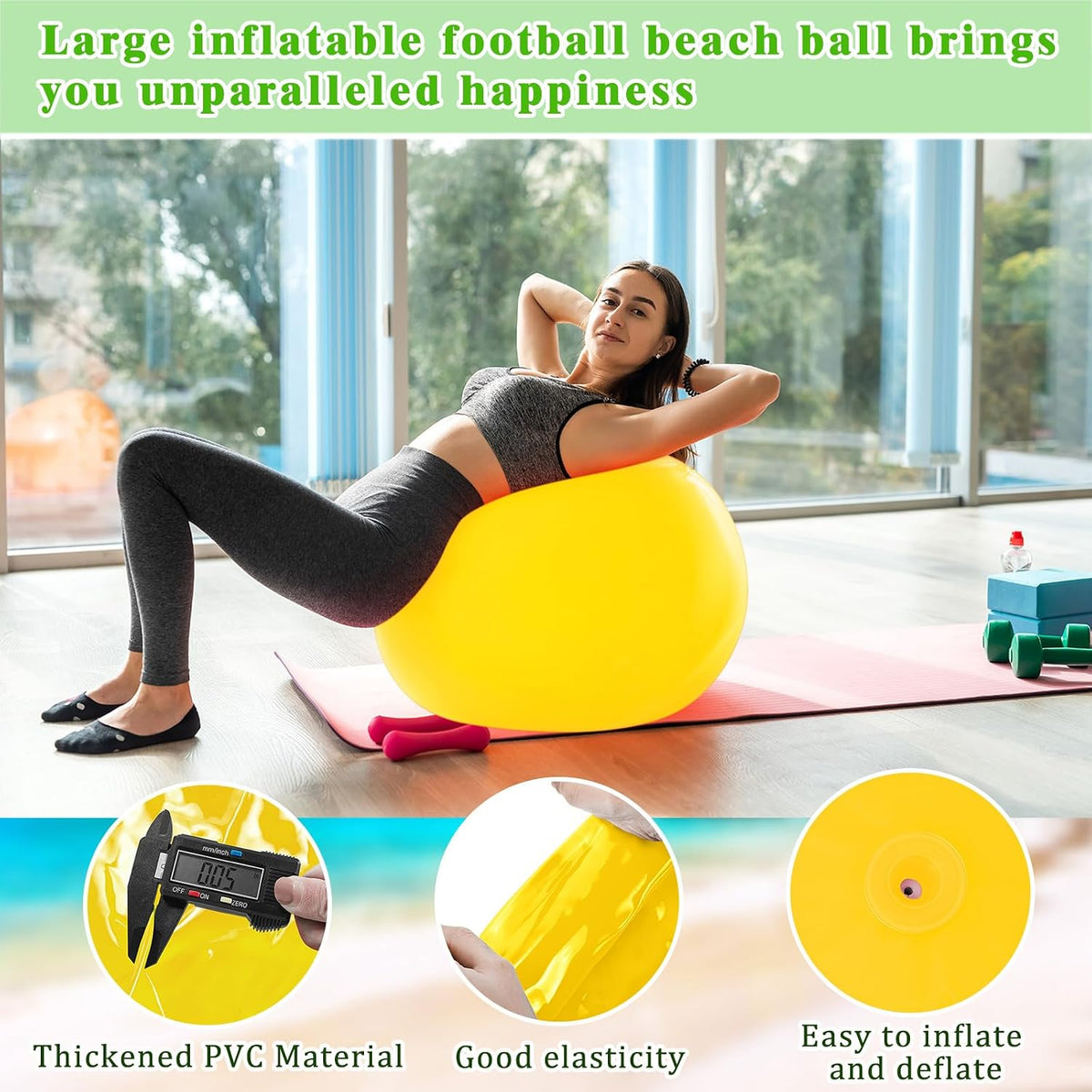 Jenaai giant inflatable bouncy balls in red and blue, 30 inches across - view 28