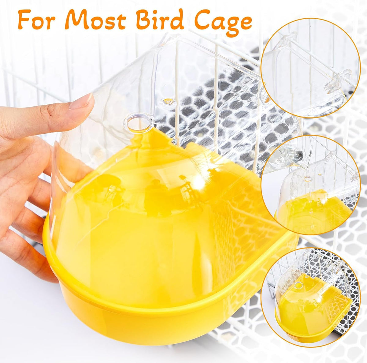 Honeydak 3 Pcs Bird Bath for Cage Parakeet Bath Hanging Box - Vivid Color - image 4