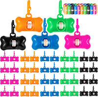 10 Pack Bone Shaped Poop Bag Dispenser Pet Waste Disposal Bag - Random Color (80 Pack)