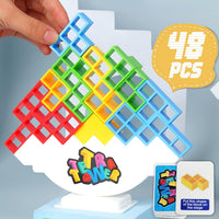 ALKISTA 48 Pcs Tetra Tower Balance Stacking Blocks Game