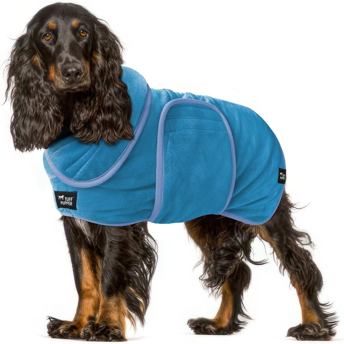 Tuff Pupper Fast Drying Dog Bath Robe - Blue / Medium