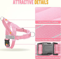 SlowTon No Pull Dog Harness and Leash Set, Heavy Duty - Pink / Medium - image 3