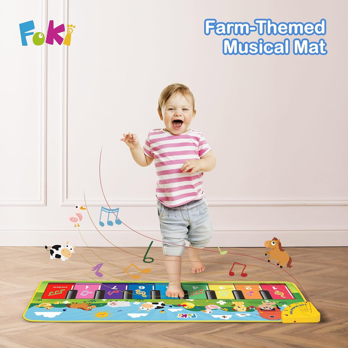 FOKI Floor Piano Mat, Baby & Toddler Toys for 1-3 Year Old Boys & Girls – Fun for Kids & Family - image 2