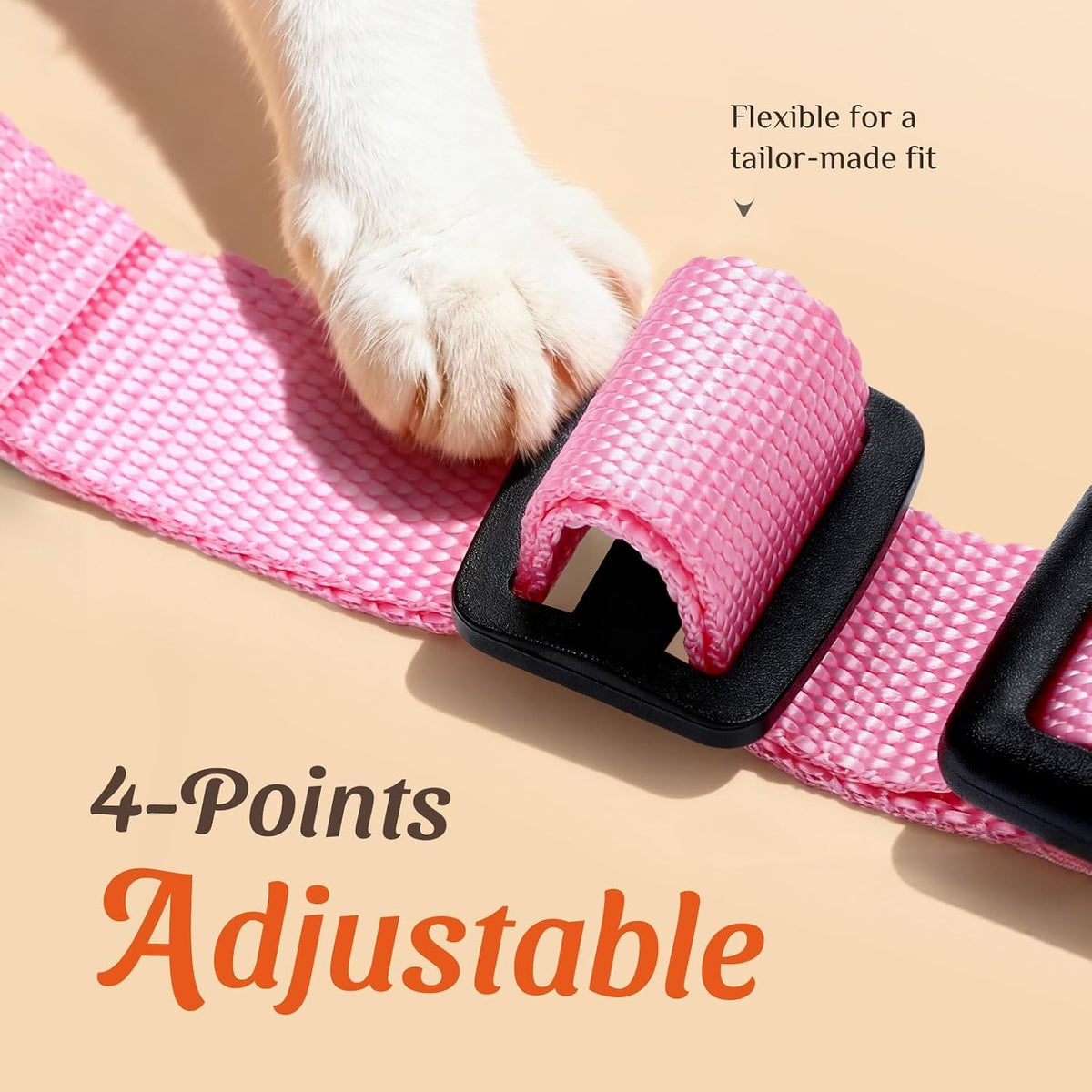 Cat Harness and Leash Set, Adjustable and Escape Proof - Pink Coneflower / M - image 3