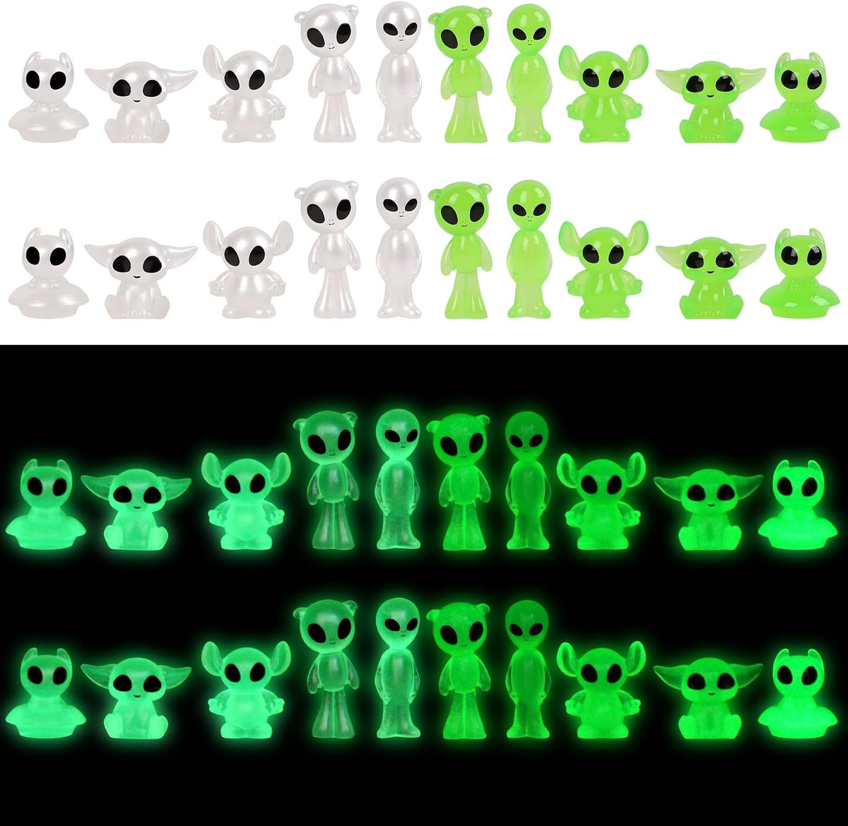 CCINEE 20Pcs Glow in Dark Tree Elves Fairy Luminous Ghost Micro - Alien