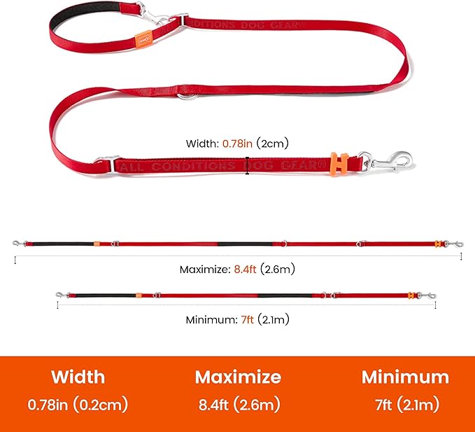 HOWGO 8-in-1 Multifunctional Hands Free Dog Training Leash with Padded Handle,8.5 FT Nylon Adjustable Length,Lightweight Aviation Aluminum,Crossbody Waist Leash for Puppy Medium Large Dogs (MintGreen)