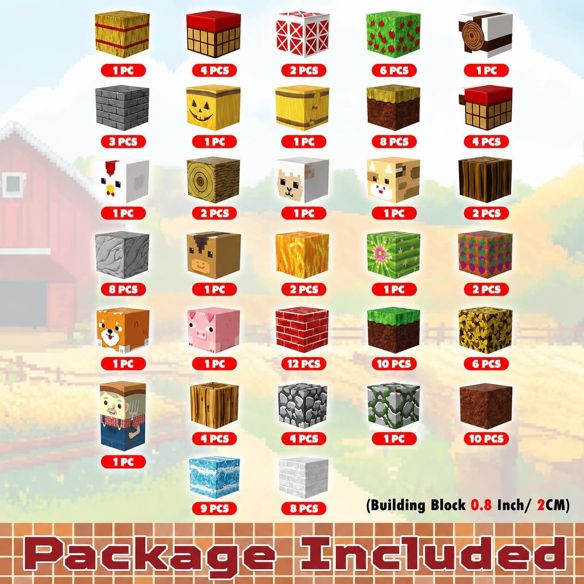 GraceDuck 300 PCS Magnetic Blocks, Magnetic Building Blocks - Farm - image 2