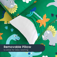 Wake In Cloud, Toddler Nap Mat with Pillow and Blanket - Standard - 50"x20" / Forest Green - image 4