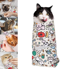 3-in-1 Cat Grooming Restraint Bag for Nail Trimming, Ear Cleaning & Medicine - Escape-Proof Design with Anti-Scratch Lining, Calming Pressure - Fits Cats & Kittens Up to 15lbs