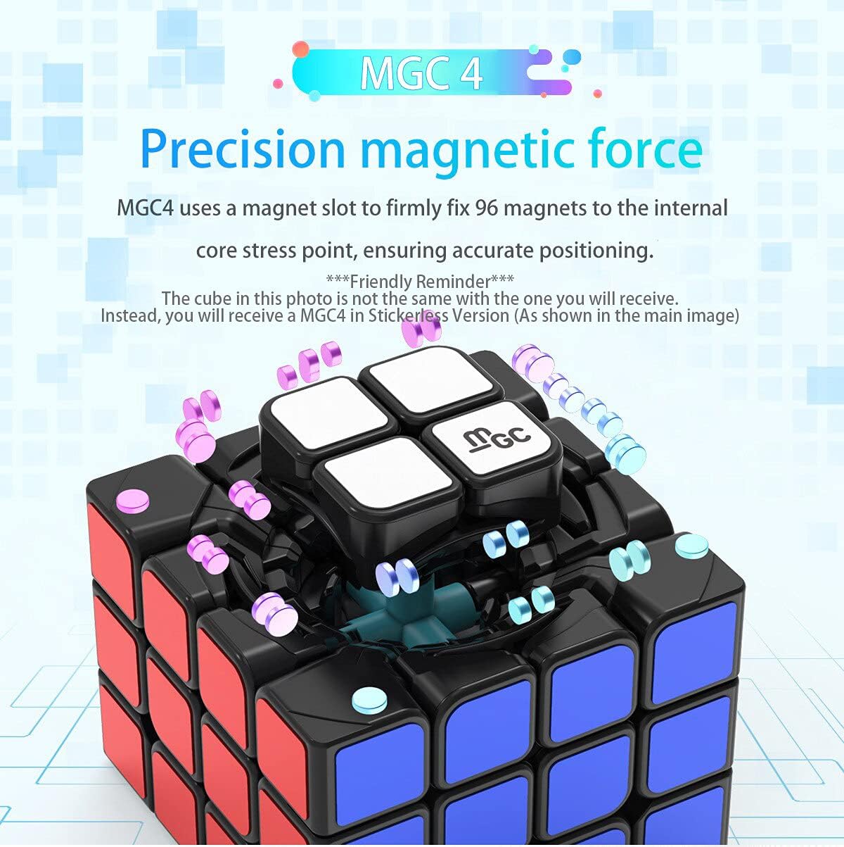 CuberShop YJ MGC 4x4 magnetic stickerless speed cube, 60mm, with tuning springs - view 8