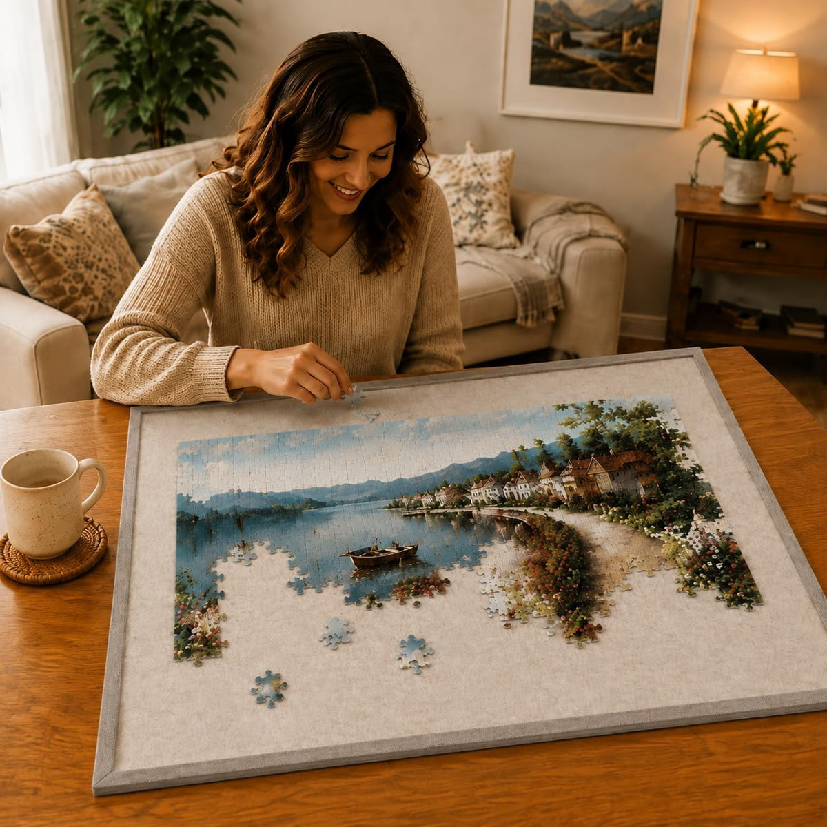 Yunihome puzzle board for 1000 pieces with 4 sorting trays and protective cover - view 27