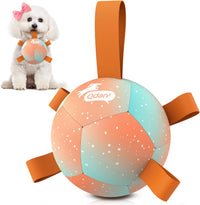 QDAN Dog Soccer Ball Toy with Strap - Orange / Small Size 1