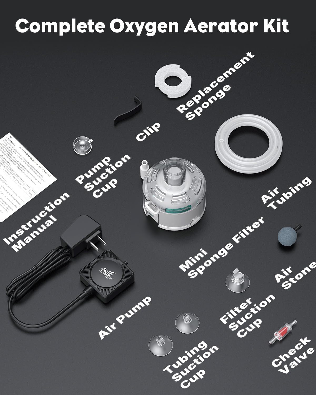 Pawfly Nano Silent Aquarium Air Pump - Air Pump Set + Filter - image 4