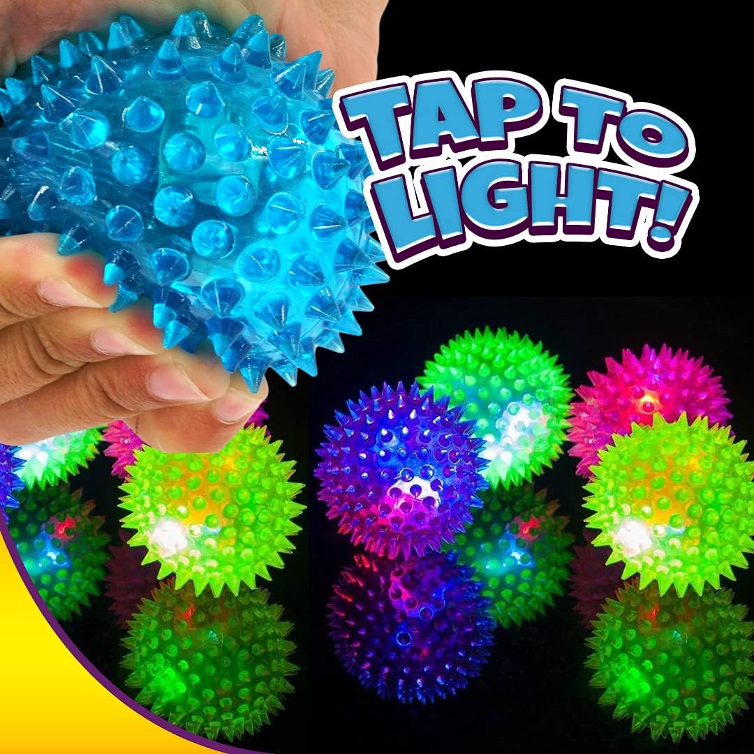 JA-RU Light Up Rubber Spike Balls Fidget Toy 695-4p – Fun for Kids & Family - Spike Balls / 4 Pack - image 3
