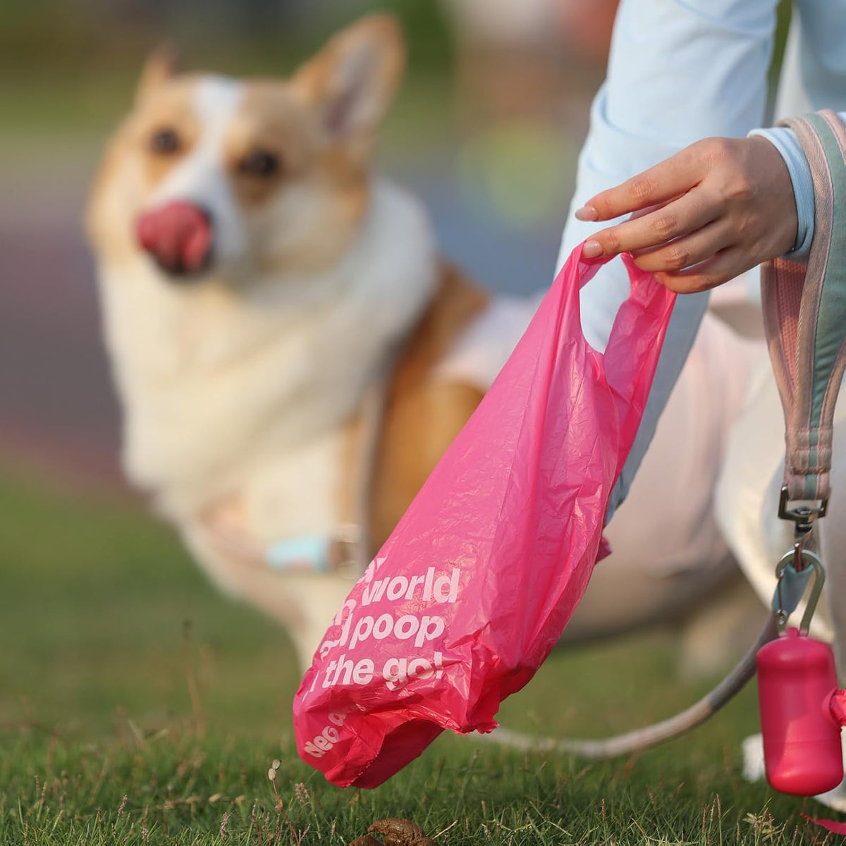 Deo Doo Dog Poop Bags with Handles & Holder, Peach Scented - Rose / 1 Count (Pack of 360) - image 2