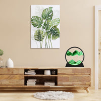 GEKETY 3D moving sand art picture in a round glass frame with layered blue sand - view 22
