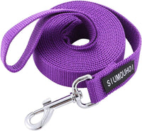 Strong Durable Nylon 10ft Long Dog Training Leash, Traction Rope - Purple / 10 Feet
