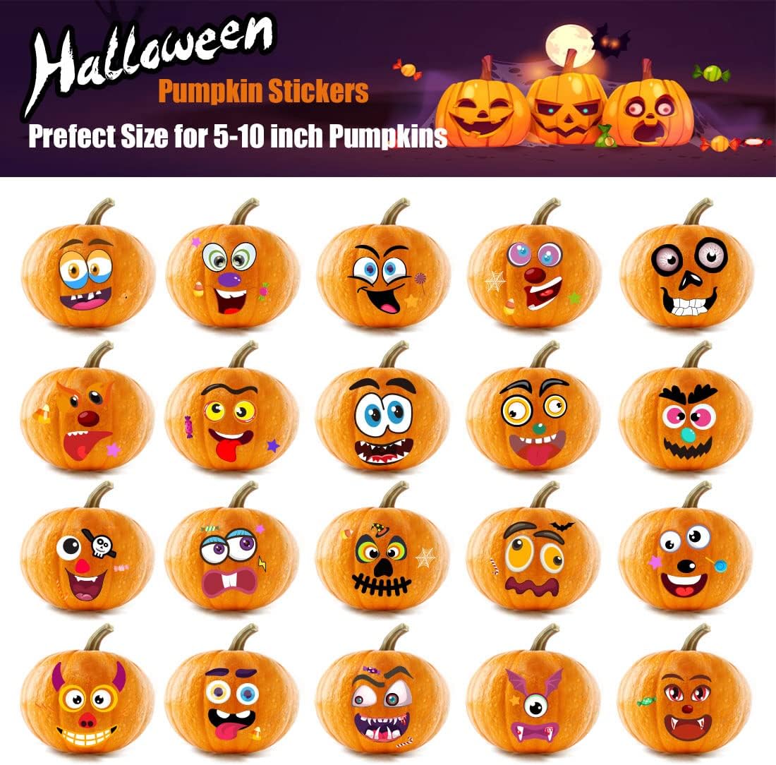 80 Packs Pumpkin Decorating Kit - Pumpkin Stickers - image 3